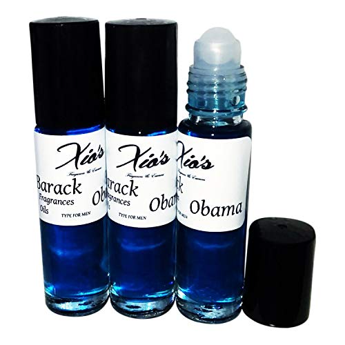 Barack Obama Impression Men Fragrances Body Oils 3 (1/3oz Roll On bottles) for Men Our Version by Xio's Fragrances