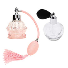 Load image into Gallery viewer, Baosity 2 Pieces Vintage Empty Clear Glass Perfume Bottle Bulb Tassel Spray Atomizer 100ml
