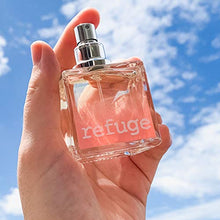 Load image into Gallery viewer, CHARLOTTE RUSSE Refuge Perfume Spray - Fresh Fruity Floral Fragrance for Daytime Wear, Evening Wear and Special Occasions - Raspberry, Peach, Apple, Sandalwood - 1.7 oz / 50 ml

