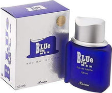 Load image into Gallery viewer, Blue for Men EDT - Eau De Toilette 100ML (3.4 oz) | Aquatic Pour Homme Spray | Unique Refreshing Mint and Citrus Notes with warm Woody notes | Attractive Bottle | by RASASI Perfumes
