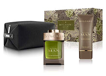 Load image into Gallery viewer, BVLGARI Man Wood Essence for Men 3-Piece Set (3.4 Oz Eau De Parfum Spray + 3.4 Oz After Shave Balm + Pouch)
