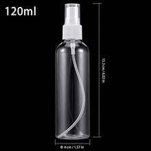 Load image into Gallery viewer, ZEONHAK 50 Pack 4oz Plastic Spray Bottles, Clear Spray Bottles with Caps, Fine Mist Spray Bottle For Essential Oils, Facial Spray, Hair Spray, Perfumes and Other Liquids, Refillable
