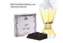 Load image into Gallery viewer, Pack of 2 Hamidi Gift Set 15 ml Concentrated Perfume Oil (Attar) +40 Gm Bakhoor (Home Fragrance) + 8 Gm Scented Perfume Cream. (Al Azhar + Black Oud)
