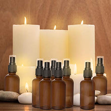 Load image into Gallery viewer, 8 Pack Amber Spray Bottles 2oz - [THE PERFECT SPRAY] - Empty Glass Bottles For Cleaning Solutions - Best Refillable MIST SPRAY Pack Perfume Atomizer [2oz]
