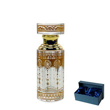 Load image into Gallery viewer, KECHU Luxury Golden Stripe Empty Crystal Perfume Bottle Refillable Glass Contianer 12ml

