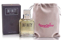 Load image into Gallery viewer, Infinity by Sandora for Men- 3.4 oz, Long Lasting 100 ml Eau de Perfume- Lavender, Mandarin Orange, Bergamot and Lemon Top Notes- NovoGlow Pouch Included
