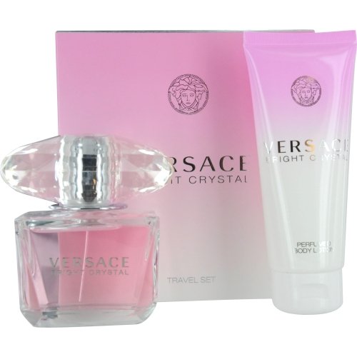 Versace Bright Crystal By Gianni Versace Gift Set For Women Edt Spray 3 Oz & Body Lotion 3.4 Oz (Travel Offer)