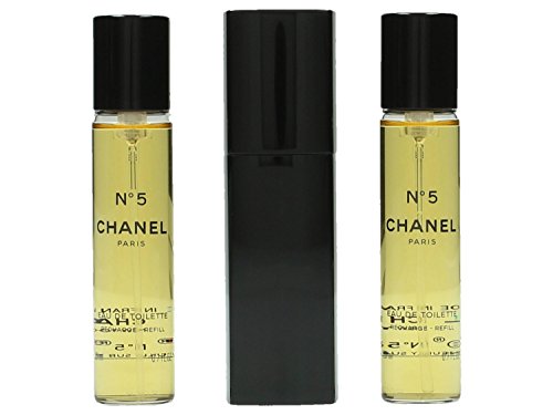 No. 5 by Chanel for Women, Set (Eau De Toilette Spray 0.7 Ounce, Two Eau De Toilette Refills, 0.7 Ounce Each)