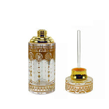 Load image into Gallery viewer, KECHU Luxury Golden Stripe Empty Crystal Perfume Bottle Refillable Glass Contianer 12ml
