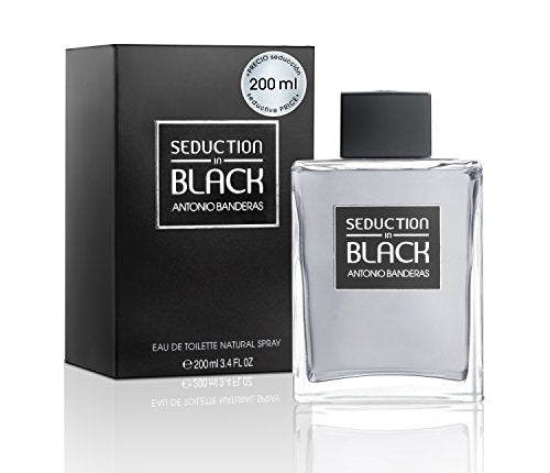 Antonio Banderas Eau De Toilette Spray for Men, Seduction In Black, 6.8 Fl Oz, Clear