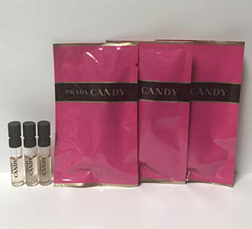 3 Prada Candy Eau De Parfum .05 Oz/1.5 Ml Each Sample Spray Vial Travel Lot for Women