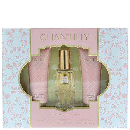 Dana Chantilly Eau de Toilette Spray, Body Lotion and Body Wash 3-Piece Fragrance Set for Women