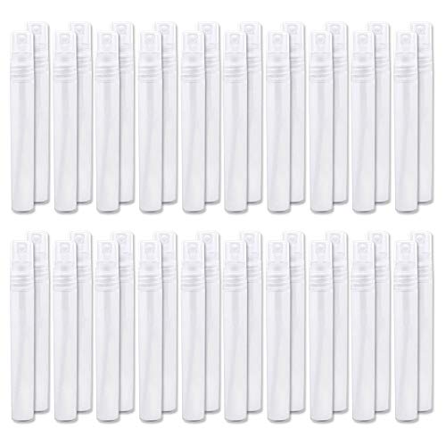 Spritzer Bottle, Mini Frosted Plastic Portable Mist Empty Refillable Spray Bottle Perfume Atomizer for Personal Beauty Care,Travel and Gift (10ml X 40Pcs)