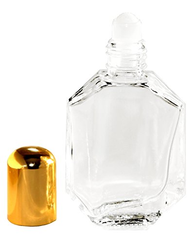 Riverrun Roll-on Perfume Bottle Faceted Glass Essential Oil Aromatherapy Roller Ball 1/2 oz 15ml (Set of 10)