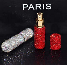 Load image into Gallery viewer, TISHAA Bling Dazzling Portable Travel Perfume Spray Mist Toiletry Bottle Container (White)
