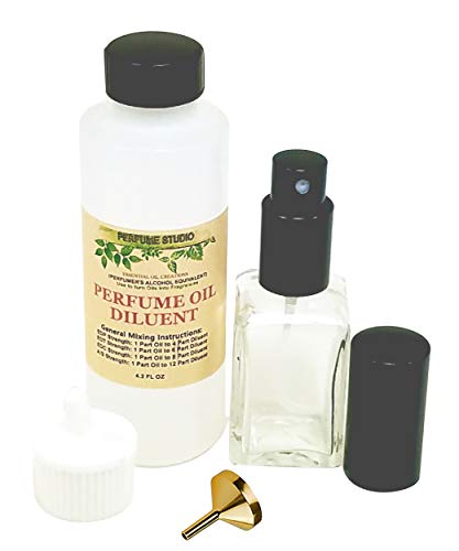 Fragrance Making Spray Kit to use with Perfume Studio Oils; 4.2oz Perfumer's Alcohol Equivalent Bottle, 1oz Empty Glass Spray Bottle, 1 Perfume Funnel (Fragrance Making Spray Kit)