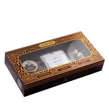 Load image into Gallery viewer, Pack of 2 Hamidi Gift Set 15 ml Concentrated Perfume Oil (Attar) +40 Gm Bakhoor (Home Fragrance) + 8 Gm Scented Perfume Cream. (Al Azhar + Black Oud)
