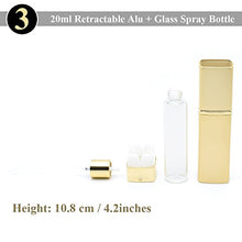 Load image into Gallery viewer, Dolovemk Travel Accessories Set,Spray Bottles Perfume Atomiser,Essential Oil Roller Bottle,Containers with Lids,Metallic Empty Fine Mist Refillable Travel Bottles for Toiletries

