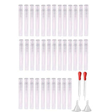 Load image into Gallery viewer, 36Pcs Mini 10ml Clear Atomizer Sprayer Plastic Spray Bottle Refillable Tube Perfume Empty Sample Bottles Mist Spray Bottle,Two Plastic Funnels&amp;Two Glass Droppers for Travel Party Portable Makeup Tool
