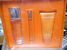 Load image into Gallery viewer, Clinique Perfectly Happy 3 Pc Set: 1.7 oz Perfume Spray + 2.5 oz Body Cream + .34 oz Perfume Spray
