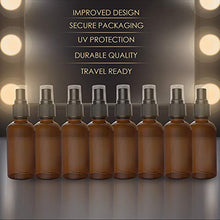 Load image into Gallery viewer, 8 Pack Amber Spray Bottles 2oz - [THE PERFECT SPRAY] - Empty Glass Bottles For Cleaning Solutions - Best Refillable MIST SPRAY Pack Perfume Atomizer [2oz]
