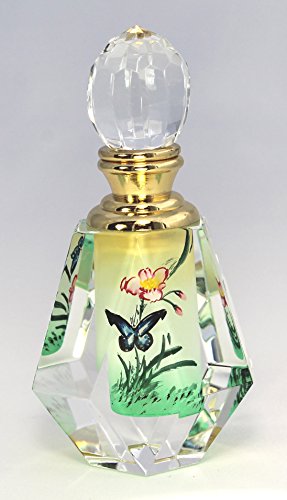 Blue Butterfly Art Glass Collectible Crystal Perfume Bottle - PBD04-692