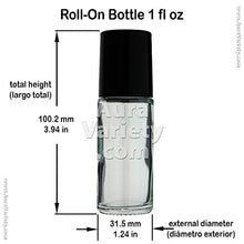 Load image into Gallery viewer, 72-PIECE 1 OZ 30 ML ROLL ON PLAIN EMPTY REFILLABLE GLASS BOTTLE (Perfume Fragrance Cologne Essential Oil)
