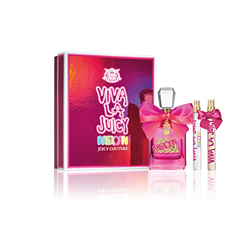Juicy Couture Viva la Juicy Neon 3 Piece Fragrance Gift Set, Perfume for Women, 3.4 fl. oz