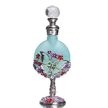 Load image into Gallery viewer, Waltz&amp;F Vintage Jeweled Stemmed Perfume Bottle Empty Refillable Essential Oil Bottle10ml (butterfly)
