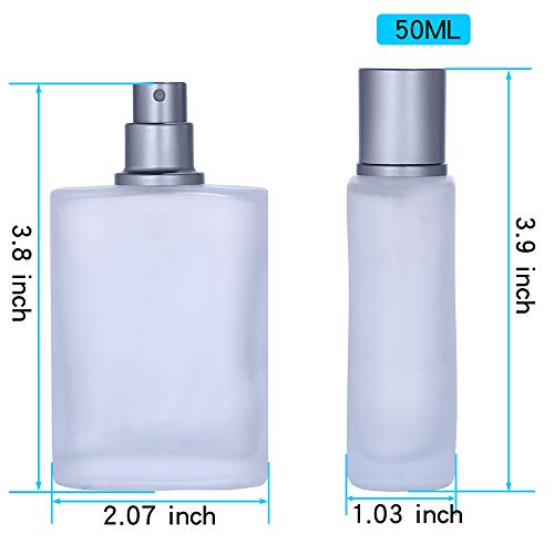 2 Pack 50ml/1.69 Oz Empty Frosted Glass Spray Bottles Perfume
