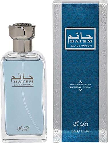 Hatem for Men EDP - Eau De Parfum 75ML (2.5 oz) | Oriental Alchemy | Floriental Woody Bouquet, Meanders Spicy, Woody, Musky and Rose Notes| Intoxicating Allure | by RASASI Perfumes
