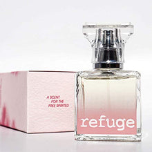 Load image into Gallery viewer, CHARLOTTE RUSSE Refuge Perfume Spray - Fresh Fruity Floral Fragrance for Daytime Wear, Evening Wear and Special Occasions - Raspberry, Peach, Apple, Sandalwood - 1.7 oz / 50 ml
