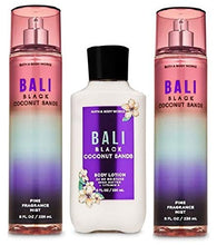 Load image into Gallery viewer, Bath and Body Works BALI BLACK COCONUT SANDS Value Pack 1 Body Lotion and 2 Fragrance Mist - Full Size
