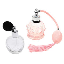 Load image into Gallery viewer, Baosity 2 Pieces Vintage Empty Clear Glass Perfume Bottle Bulb Tassel Spray Atomizer 100ml
