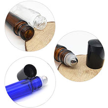 Load image into Gallery viewer, Glass Roller Bottles with Stainless Steel Ball, 10ml Essential Oil Roller Bottles for Essential Oils, Perfumes, Lip Balms, Roll on Bottles Dropper Included
