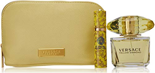 Versace Versace Yellow Diamond By Versace for Women - 3 Pc Gift Set 3oz Edt Spray, 10ml Edt Spray, Versace Yellow Pouch, 3count