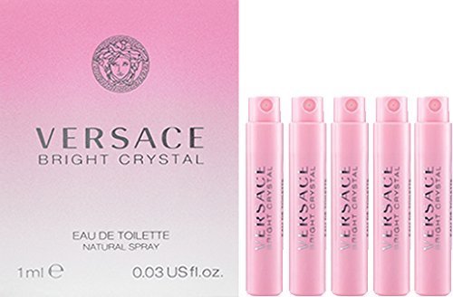 5 Versace Bright Crystal EDT Spray Sample Women Vial 1 Ml/0.03 oz each