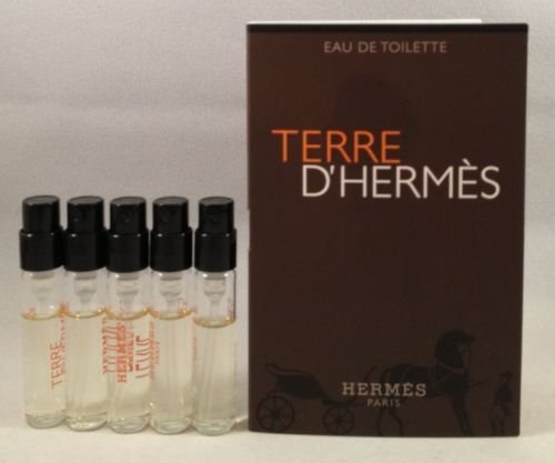 5 Hermes Terre D'hermes EDT Spray Vial Sample .06 Oz/2 Ml Each Lot