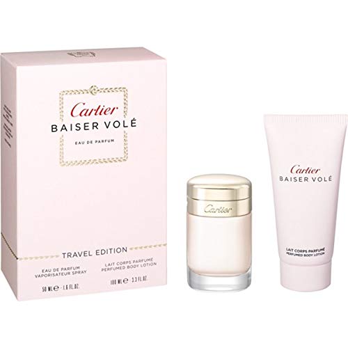 CARTIER BAISER VOLE by Cartier Gift Set for WOMEN: EAU DE PARFUM SPRAY 1.6 OZ & BODY LOTION 3.4 OZ (TRAVEL OFFER)