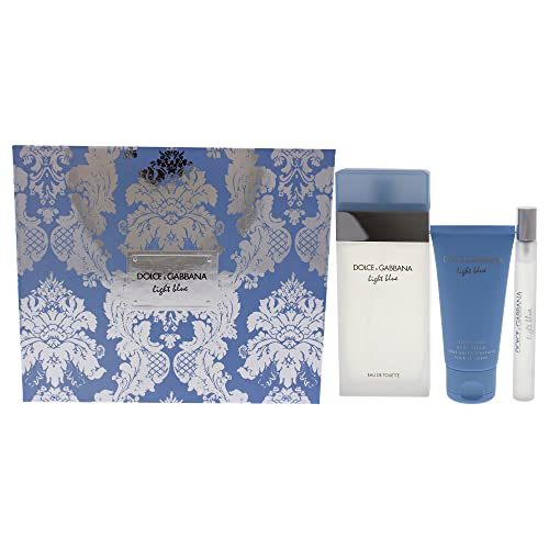 Dolce and Gabbana Light Blue Women 3 Pc Gift Set EDT Spray, 3 Ounce