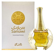 Load image into Gallery viewer, Samawi Unisex CPO - Concentrated Perfume Oil 20 ML (0.67 oz) | Middle Eastern Blend | Sweet and Warm Composition of Roses, Amber, Sandalwood, and Musk | Elegant bottle | by RASASI Perfumes
