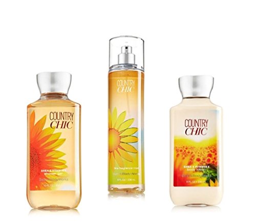 Bath and Body Works, Country Chic 3-piece Set: Shower Gel, Body Lotion, Fine Fragrance Mist