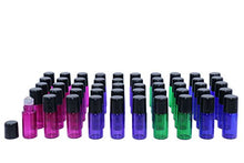 Load image into Gallery viewer, Pack of 50,3ml Glass Roll on Bottle Mixed Color Sample Test Roller Essential Oil Bottles glass vials With Stainless Steel Roller Balls,Black Plastic Cap For Travel Aromatherapy,Perfume Oils
