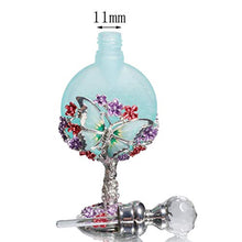Load image into Gallery viewer, Waltz&amp;F Vintage Jeweled Stemmed Perfume Bottle Empty Refillable Essential Oil Bottle10ml (butterfly)

