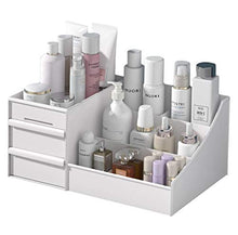Load image into Gallery viewer, Makeup Organizer With Drawers ?Çö Countertop Organizer for Cosmetics, Vanity Holder for Lipstick, Brushes, Lotions, Eyeshadow, Nail Polish and Jewelry (White)
