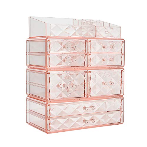 Makeup Organizer Acrylic Cosmetic Storage Drawers and Jewelry Display Box (8 drawer)