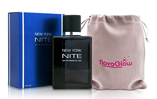 New York Nite- Eau De Toilette Spray Perfume, Fragrance For Men- Daywear, Casual Daily Cologne Set with Deluxe Suede Pouch- 3.3 Oz Bottle- Ideal EDT Beauty Gift for Birthday, Anniversary?Ǫ