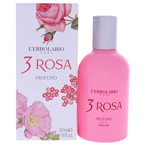 L'Erbolario - 3 Rosa - Perfume Spray for Women - Floral, Spicy Scent - Romantic, Feminine Fragrance - Dermatologically Tested - Cruelty Free, 1.6 oz