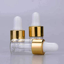Load image into Gallery viewer, ConStore 100pcs Clear Glass Dropper Bottle Mini Perfume Essential Oil Bottles with Glass Eye Dropper Empty Sample Vial Jar Refillable Cosmetic Containers+3 Dropper+1 Funnel (1ml)
