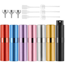 Load image into Gallery viewer, Lil Ray 8ml Portable Mini Perfume Atomizer(7 PCS) Refilable Empty Small Spray Bottle with Lifting?áNozzle for Travel, Pocket Cologne Sprayer (7 Colors)
